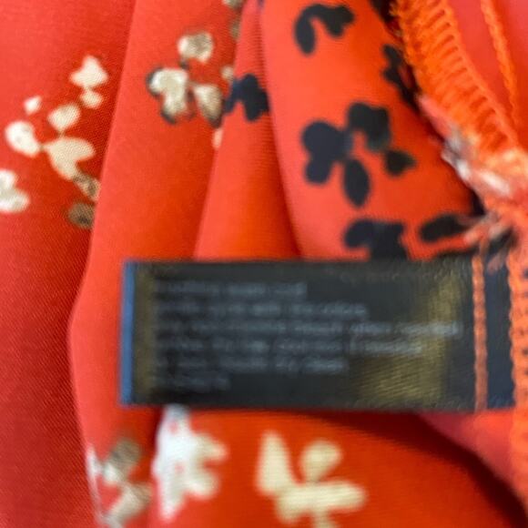 Limited high neck sleeveless blouse Size XS orange. Workwear. Halter. Floral - Picture 6 of 6